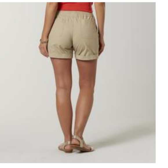 Laura Scott Poplin Short, Size Small, Color Khaki - Picture 2 of 5